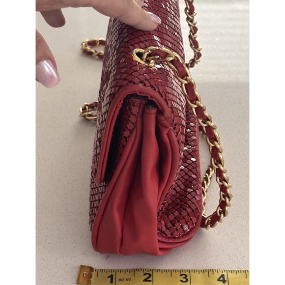 Whiting And Davis Red Mesh Crossbody - Picture 11 of 14